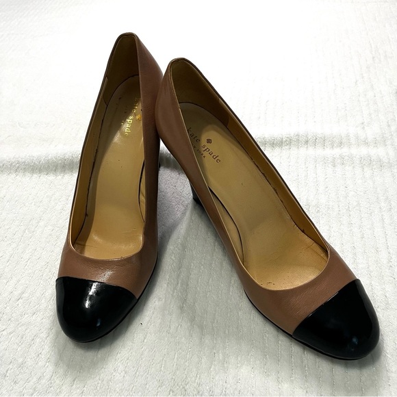 Kate Spade Tan and Black Wedge Heels - Picture 1 of 6